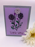 Thank You Card purple and grey