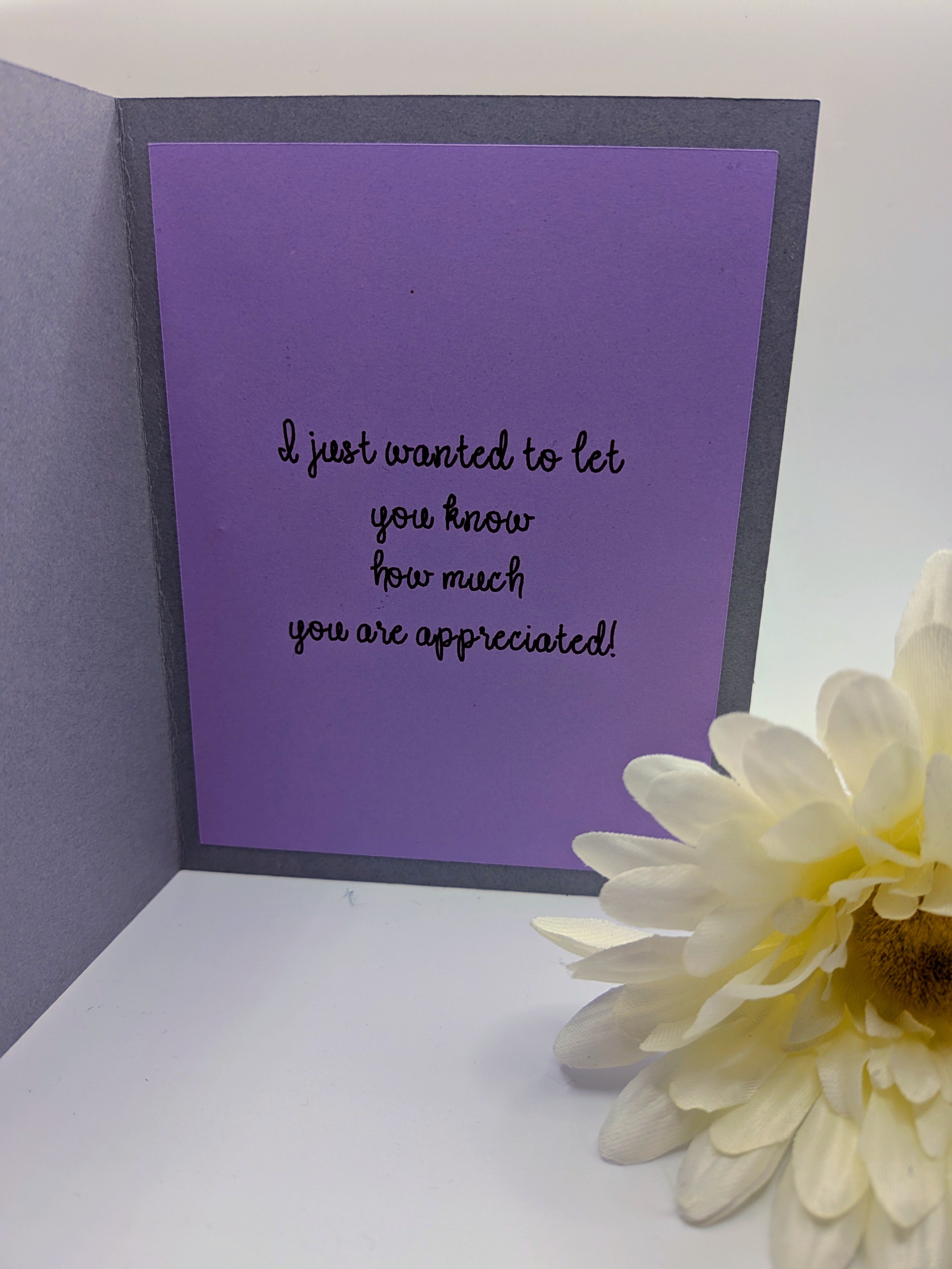 Thank You Card purple and grey