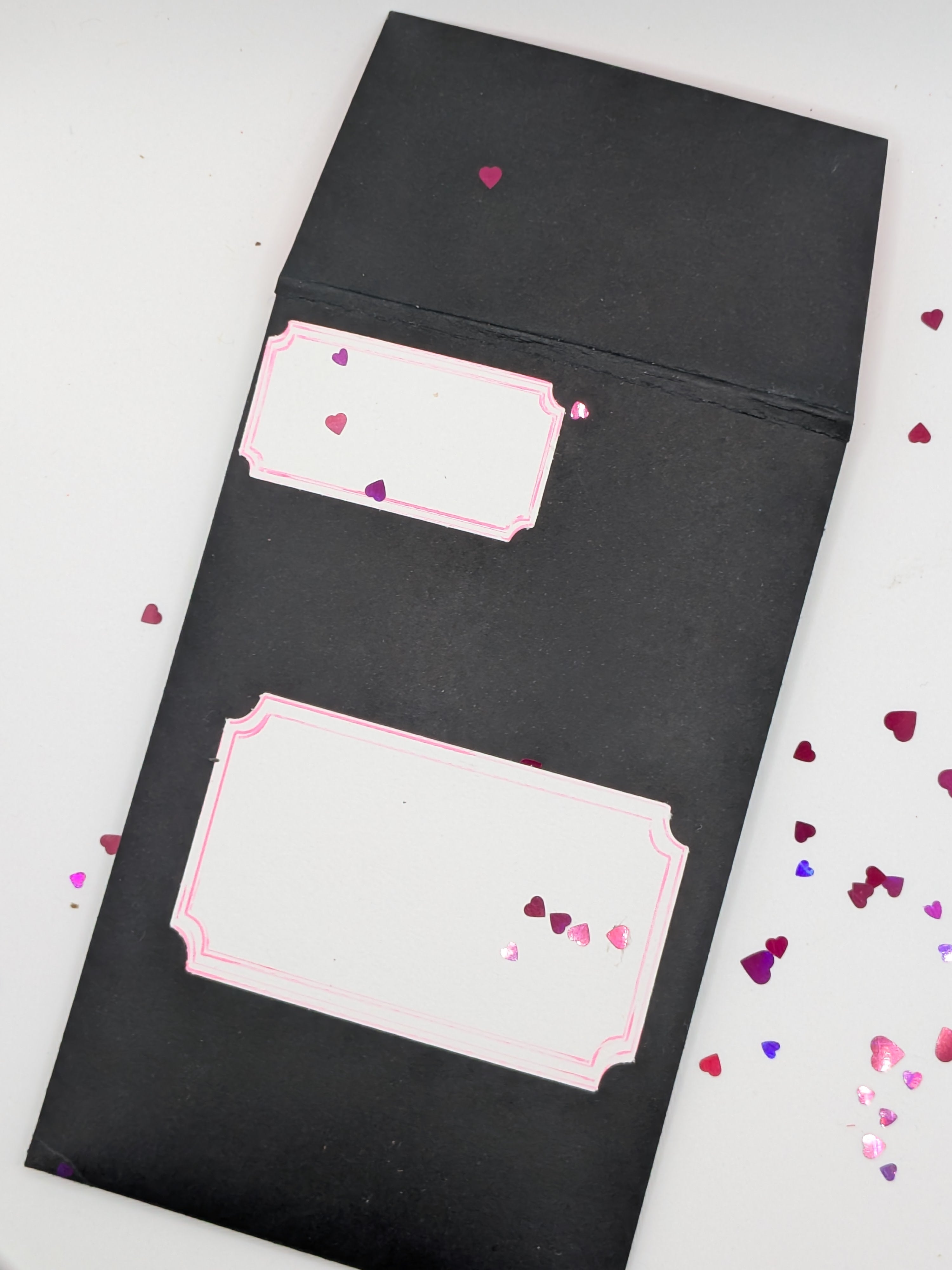 Birthday Card -tri fold - hot pink with cupcake