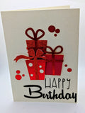 Birthday Card - bold and elegant - red presents